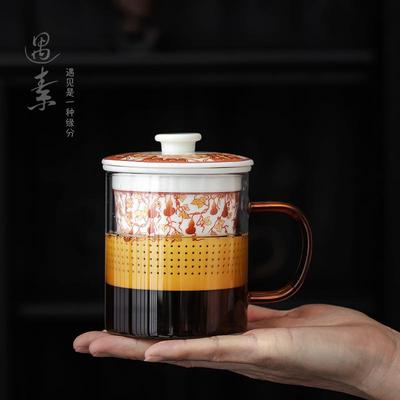 马克杯茶水分离过滤泡茶玻璃茶杯国风男女个人专用杯办公室喝茶杯