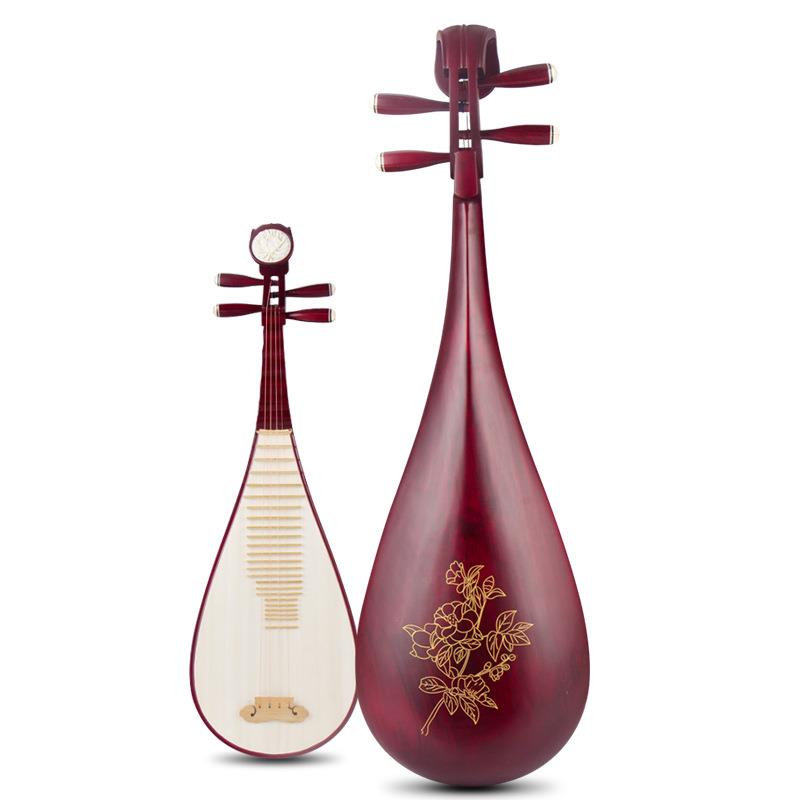 琵琶乐器初学入门成人儿童弹拔红木琵琶演奏民族乐器花梨木考级