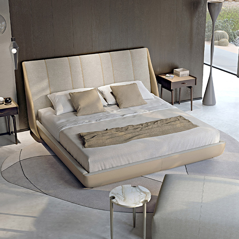 新款意式轻奢布艺床Turri别墅