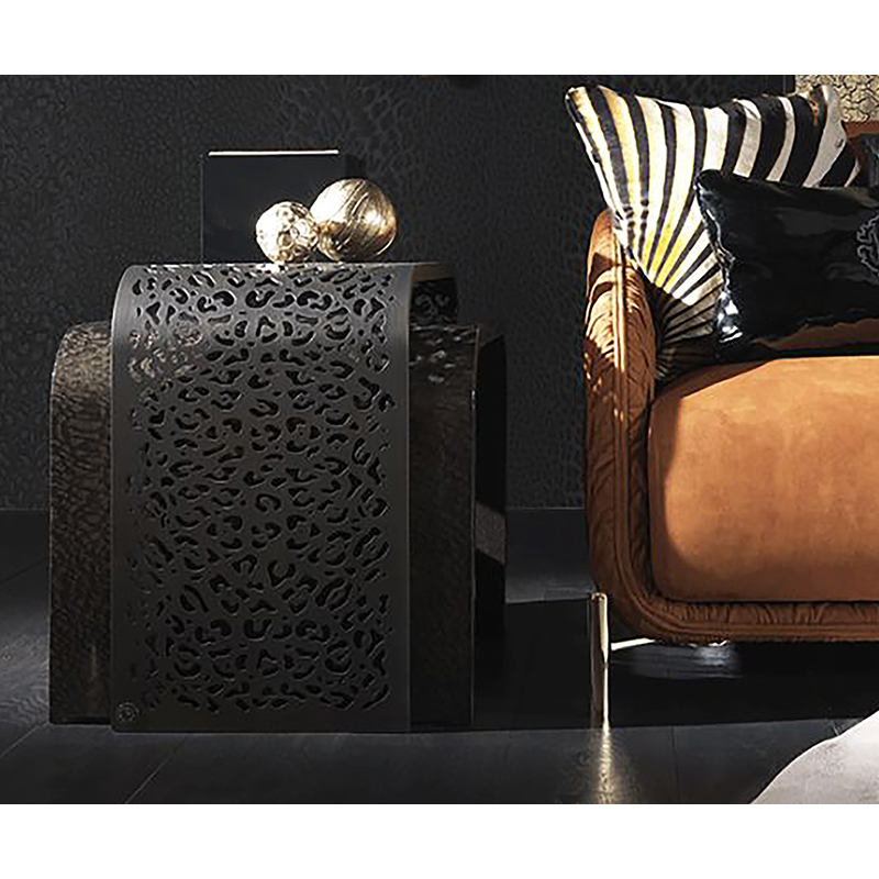 轻奢角几客厅意式岩板金属沙发