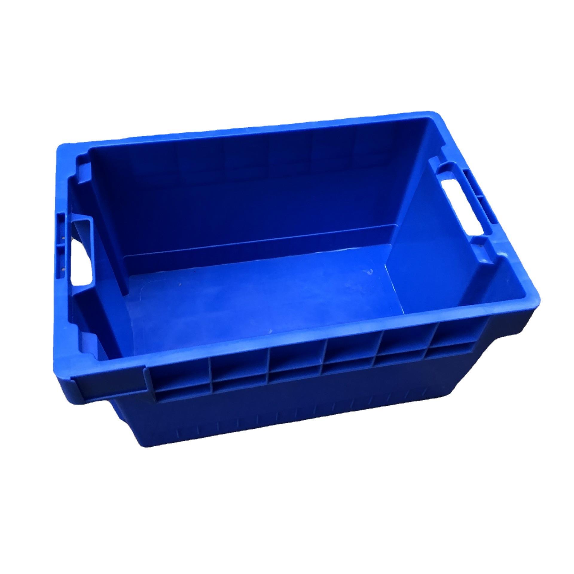 中转斜插式错位周转箱仓库塑料错位箱冷链物流加厚套叠错位箱