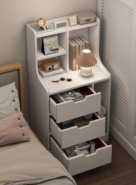 床头家柜简约型现KXK代简易卧室小床头置物架地用收纳小柜子储物