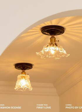 古法式走廊吸顶灯式中33090古关风简约玻璃玄灯入户复门过道灯cas