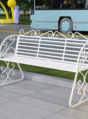 户327外公园椅长椅院现庭双人凳子镀锌管代阳家台休闲凳用经济型