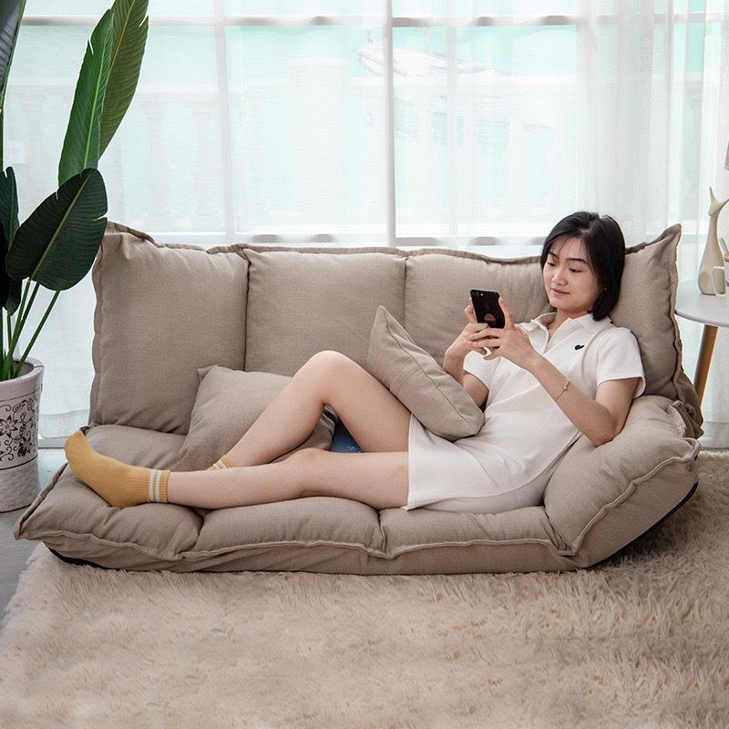 懒靠人沙发折用叠可睡可网IED红小户型两双人榻榻躺米背床