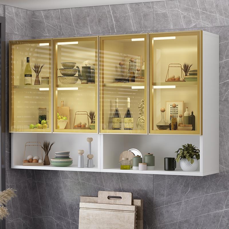 厨房吊柜墙柜卫上生间置物架玻壁璃QWT橱阳台卧壁室墙顶柜储物柜