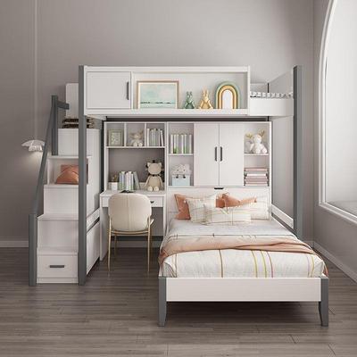 希女VOM童双人床错蕾尔上下小位户型成人错型高低双人床交公主床