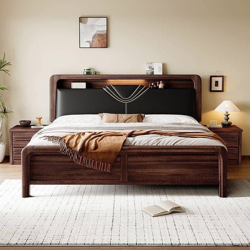 中式黑胡桃木全实木床1米8软靠主卧2米米x2双人2中古YVZ新风床