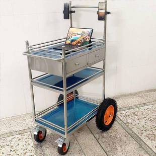 小推卸车不锈钢户外工具96072120车摆摊车直播带携轮可拆置物架动