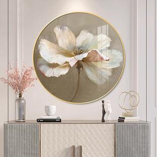 对圆形玄关装饰画美式入户FM823479正餐客厅挂画现代轻门奢高档走