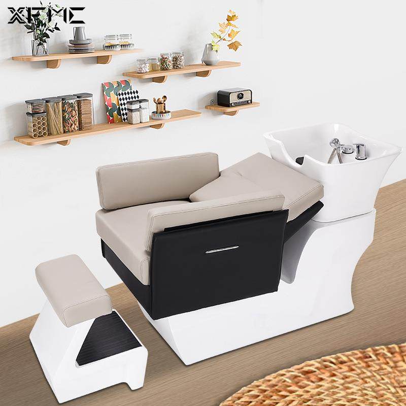 热卖源头厂轻奢创意色洗头床理发店配瓷工脚踏白黑盆色洗C-5008头,商业/办公家具,美容床/美发床/洗头床,淘宝优惠券,粉丝福利购,淘宝优惠卷