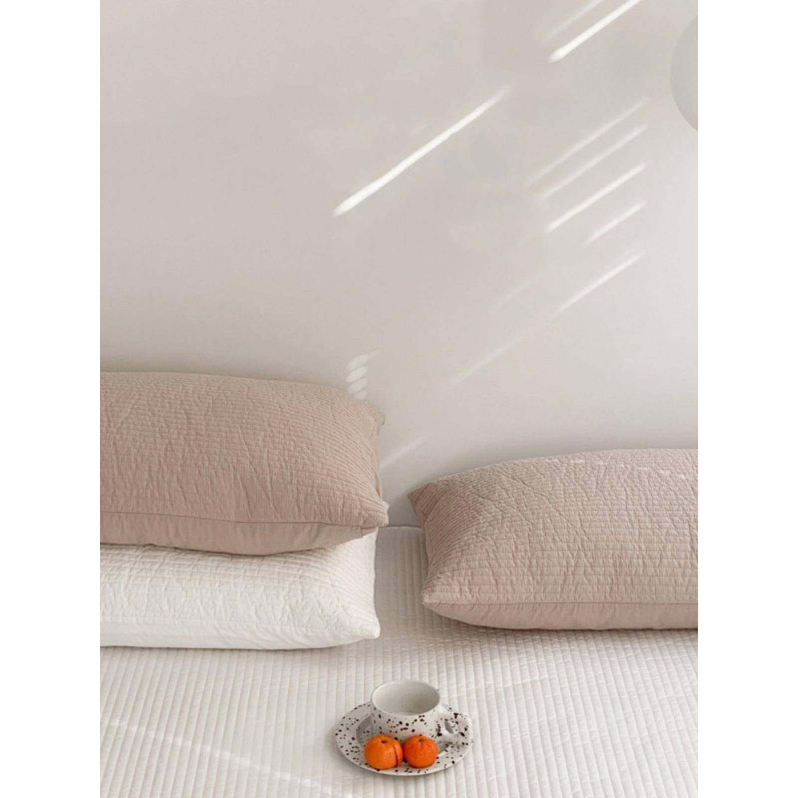 45O直条绗缝床~让你笠FIS拥有睡眠|韩式V简约高布围床罩保