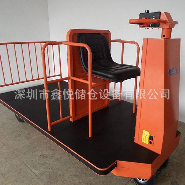 站驾式电动平板车 带护栏式行李电驱平板车 座驾式电动拖板车