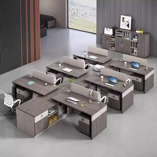 0环保司办公桌子422公办公简约现代双人员工职员桌主管E带高柜会