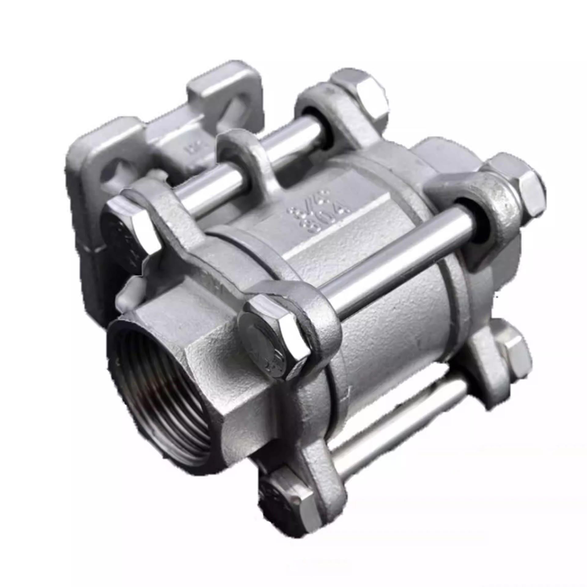 Q11F-16P不锈钢304三片式丝扣球阀手动高平台重型3pc电动气动阀门