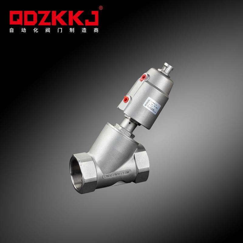 304不锈钢气动角座阀门Y型高温蒸汽自动气控DN152025324050