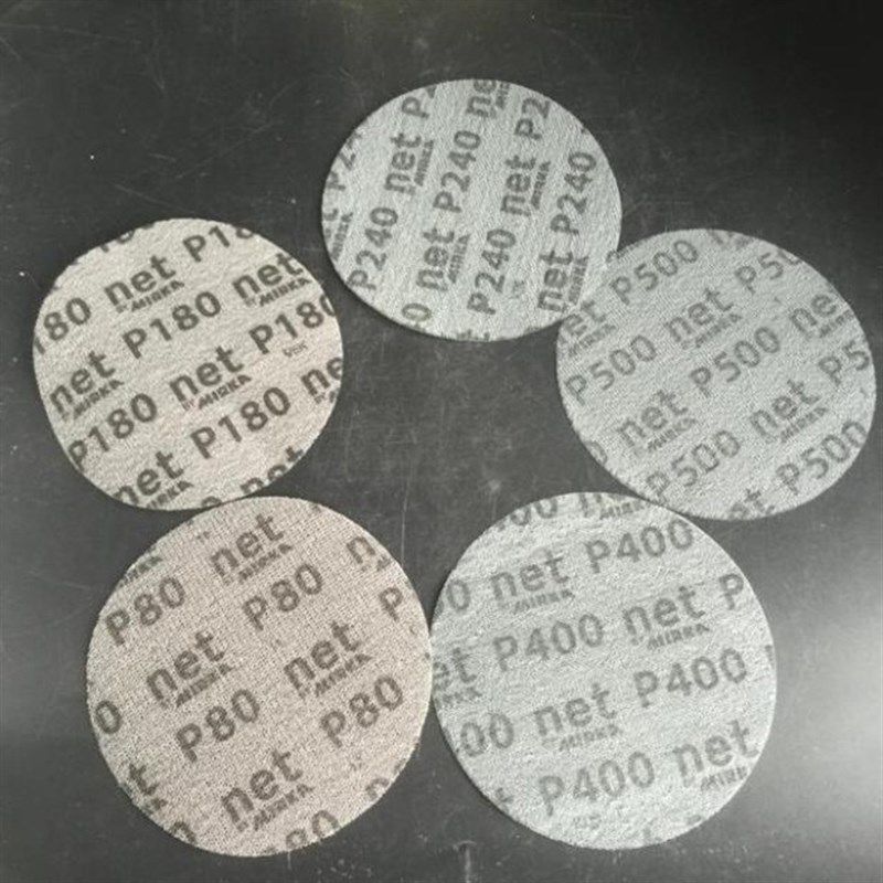 干磨砂纸网砂h 磨卡圆形植绒自粘6寸150mm汽车打磨原子灰