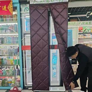 保暖防风家用卧室保温房间分离神器磁吸门帘厨房遮挡淡 棉门帘冬季