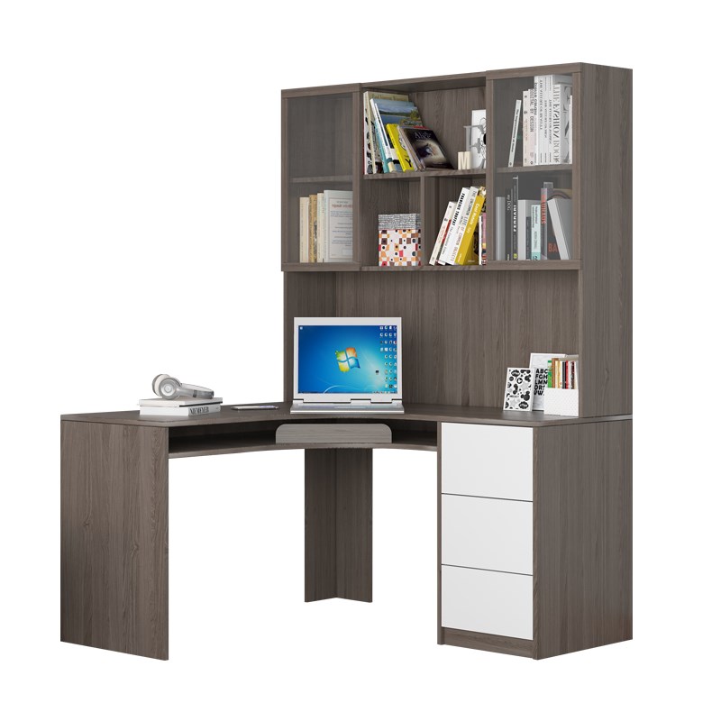 可比熊实木书桌衣柜一体s儿童房电脑桌书柜组合小户型卧室写字台