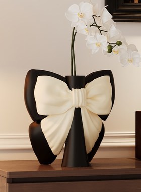 HAOYI中古风蝴蝶花瓶摆件轻奢高级感H客厅玄关桌面法式复古装饰品