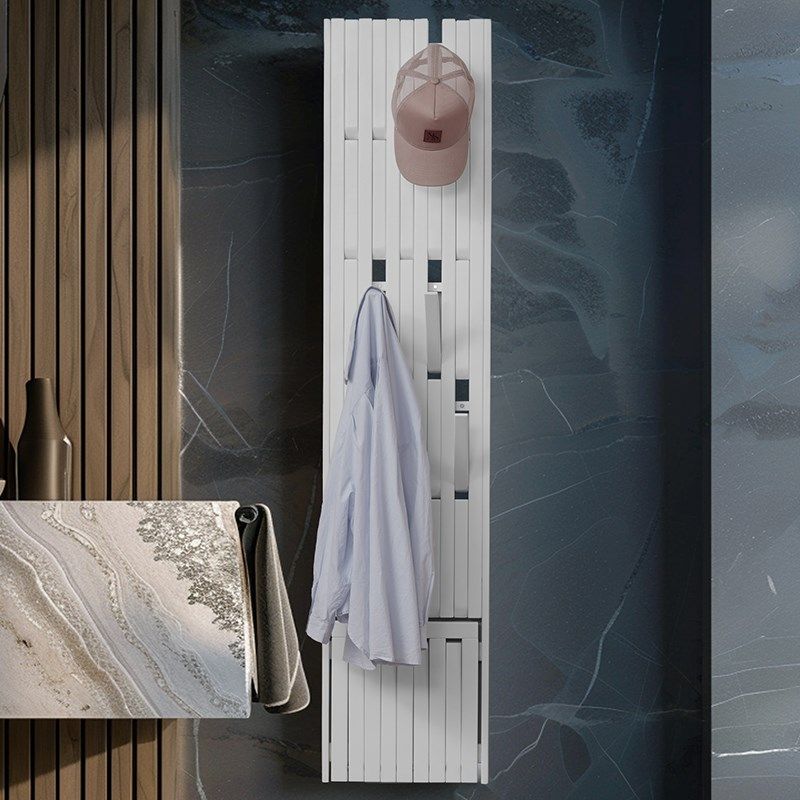 入户玄关挂衣区钢琴键式挂衣架换鞋凳一体墙上壁挂衣板钩门口定制