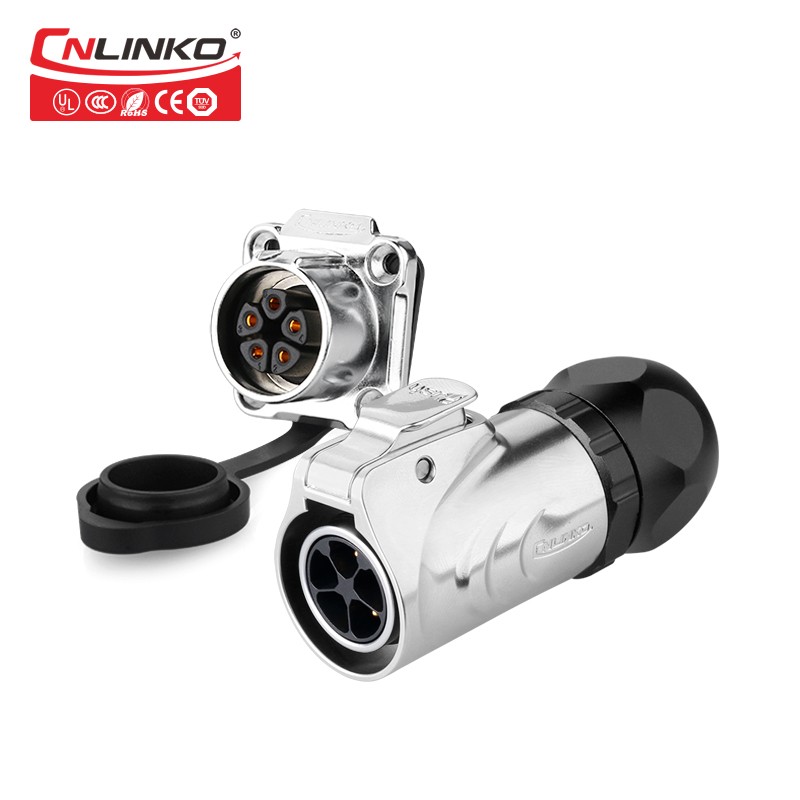 凌科新款LP-20金属款四孔箱体设备安装2K-12芯防水航空插头连接器