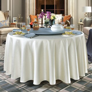新款酒店大圆桌布方台布简约现代暗花桌布餐厅家用提花桌布可定制