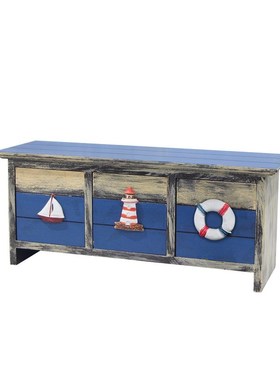 海洋风格小摆件玄关酒柜装u饰摆台小柜子地中海样板房桌面摆设道