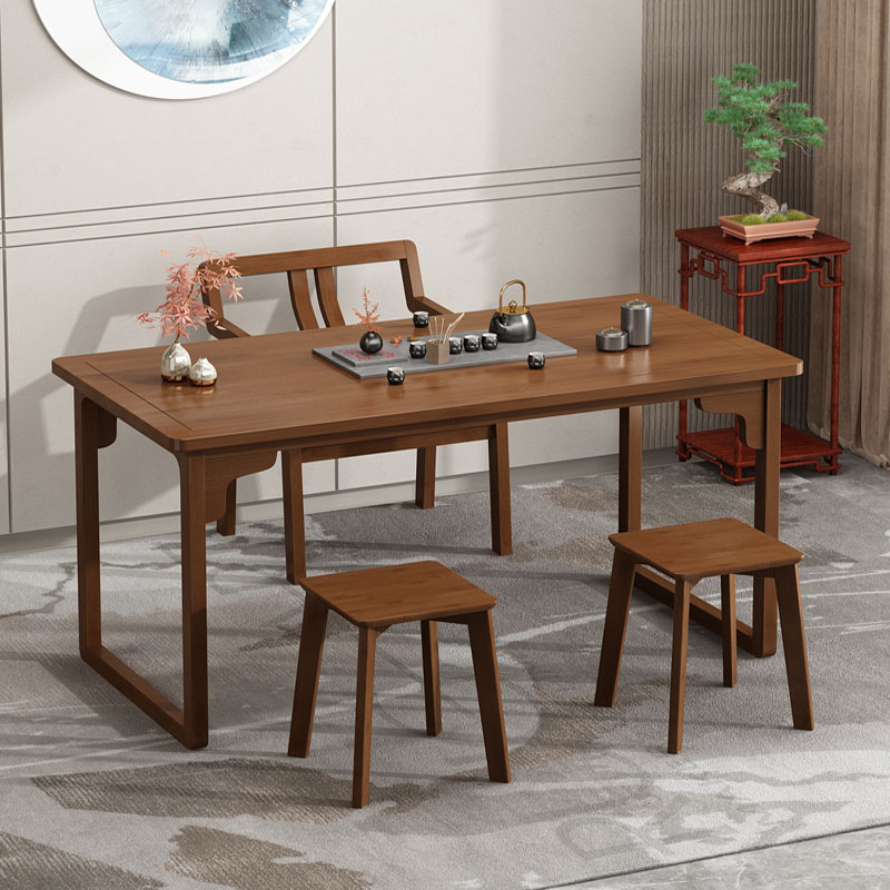 新中式茶桌椅组合办公室实木功夫茶F台泡茶桌客厅茶几桌家用阳台