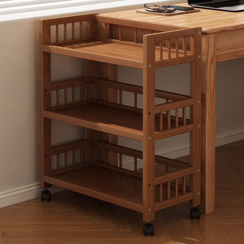 可移动小推车家用边几简易多功能置物架子非N实木落地式多层储物