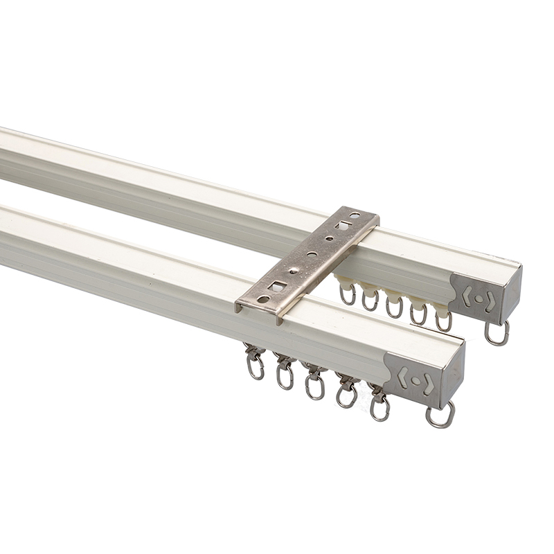 窗帘直轨滑轨导轨滑轮加厚铝合金窗帘杆滑道单双轨道顶Z装侧装路