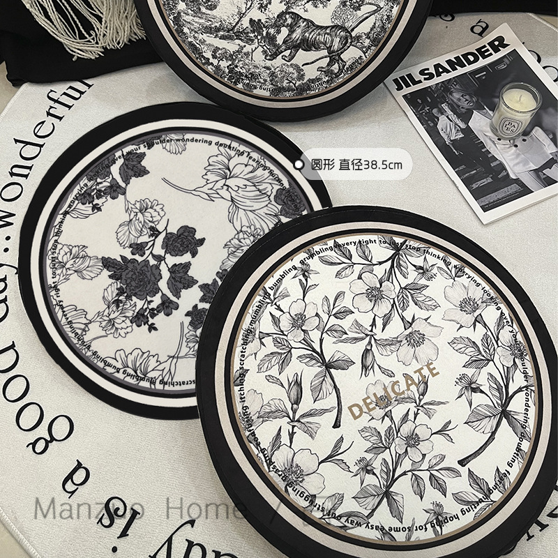 满座复古法式美式方形坐垫餐桌椅垫子垫圆形屁垫厚防滑家用可水洗