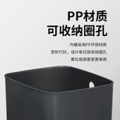 家用客厅垃圾桶双层中式 木纹加厚方形轻奢高档卧室酒店客房栈商用