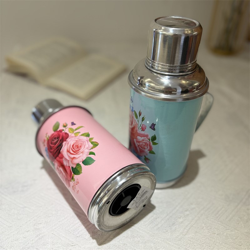 老式小热水瓶2磅0.8升复古怀旧摆件迷你暖壶铁皮外壳家用保温水壶