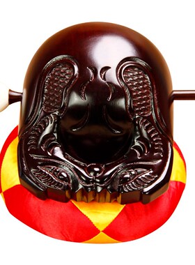 桂柚木专业老式木鱼实木法器一套 家用小摆件 打击乐器梆子