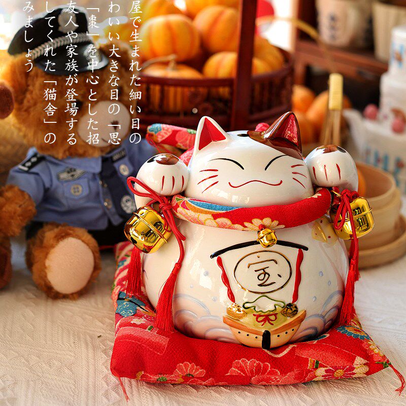 宝船大号招财猫摆件开业礼物前台入户玄关装饰发财猫乔迁新居高档