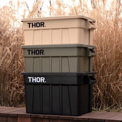 THOR收纳箱桶户外露营方形带盖车载衣服玩具收纳日式搬运箱露营