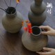 复古台面陶瓷花瓶黑色客厅摆件粗陶罐餐桌插花器酒店民宿侘寂装 饰