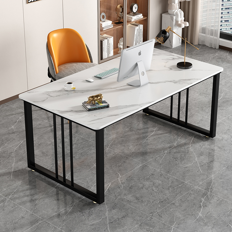 轻奢岩板书桌现代简约客厅小户型电脑桌办公桌家用办公桌卧室桌子