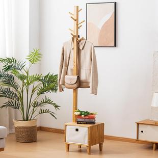 曲天下FXZ楠竹落地式转衣帽架卧室树挂衣架用办家公室角创意形衣