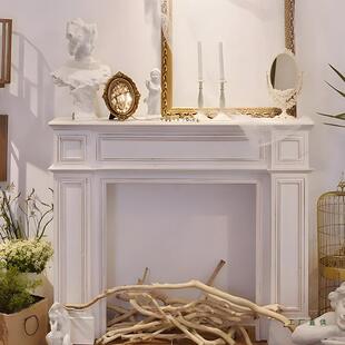 式复古实壁炉法柜白色装饰架婚礼摆架客木KXM厅展示架民宿玄关隔