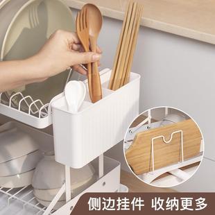厨房碗碟沥水架双层家用盘子收纳架台面碗碟架砧板多功能置物架