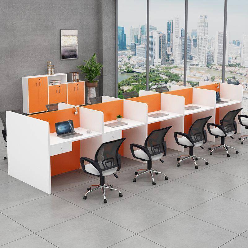 职员办桌电销卡位简约办公室桌合椅组位销售工BCV公员工屏风小卡