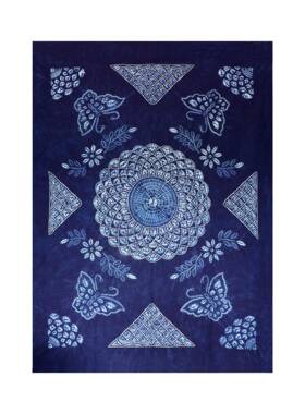 茗堂扎染桌布布14PRD05*20CM传白族扎染统纯棉布料