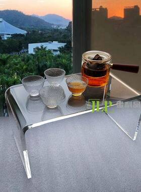 透明亚克飘窗台茶力几简约卧室高AWU床上矮桌榻米电脑榻书桌创意