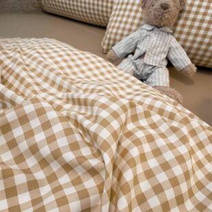 2025新洗棉四件套款 纯色三床单被HAR套件套单双人宿舍床上水用品