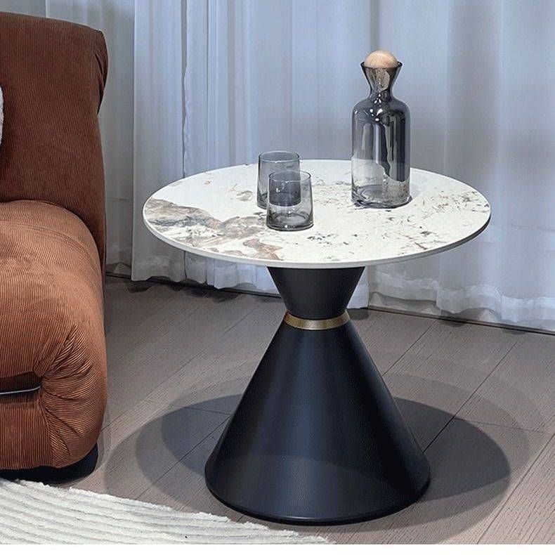 现代轻奢圆形茶几组合客厅奶油风家用简约小户型茶几网红爆款