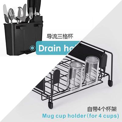 家用沥水架小型收纳架碗碟架TikTok厨房水槽置物架带接水盘碗架