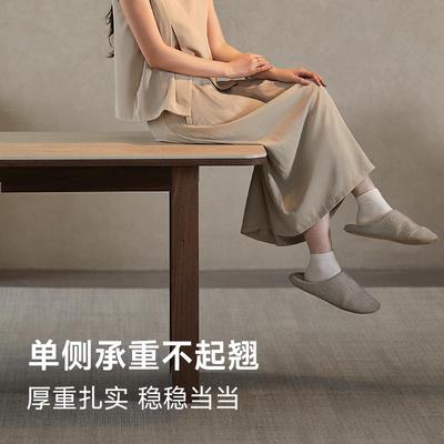 洞石实木复古长方形北美家用加热桌子发热黑胡桃木作朴愫岩板餐桌