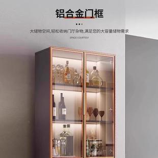 H&实木柜一体靠FSM00001墙现代简客家用可定储物柜酒玻璃展厅示约柜2025新